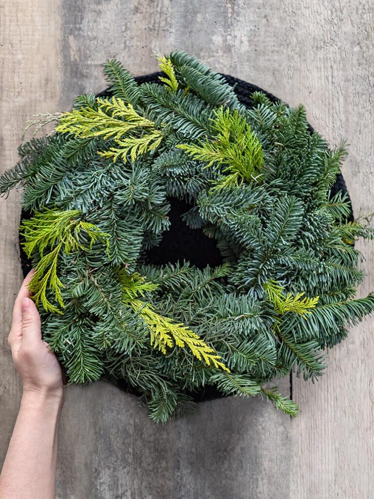 Künstlicher Tannenkranz – 38 Cm Durchmesser, Auf Strohkern, Einseitig Gebunden, Für Weihnachtsdeko