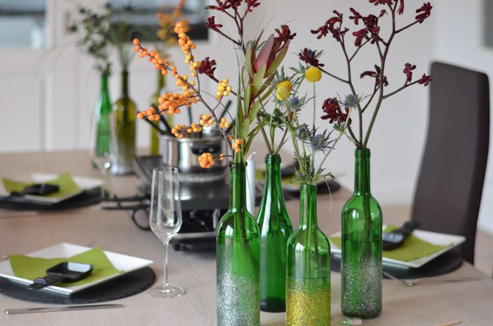 Tischdeko zu Silvester - Ein Tischfeuerwerk aus frischen Blumen