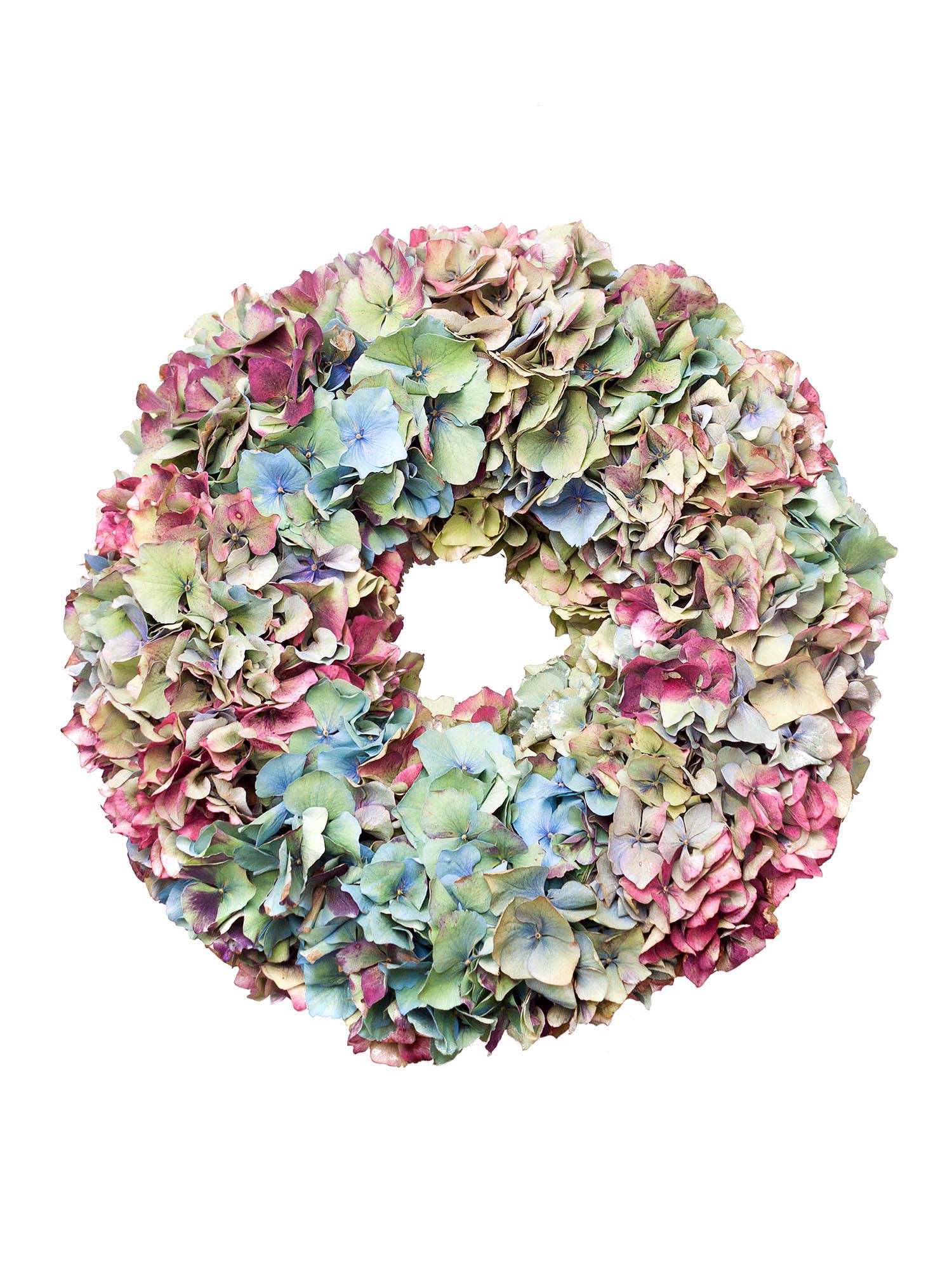 Zierkranz aus getrockneten Hortensienblüten – 30 cm