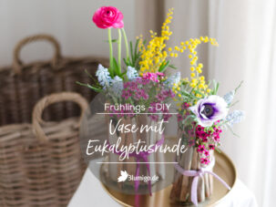 Frühlings-DIY: Vasenset mit Eukalyptusrinde und Frühlingsblumen selber machen