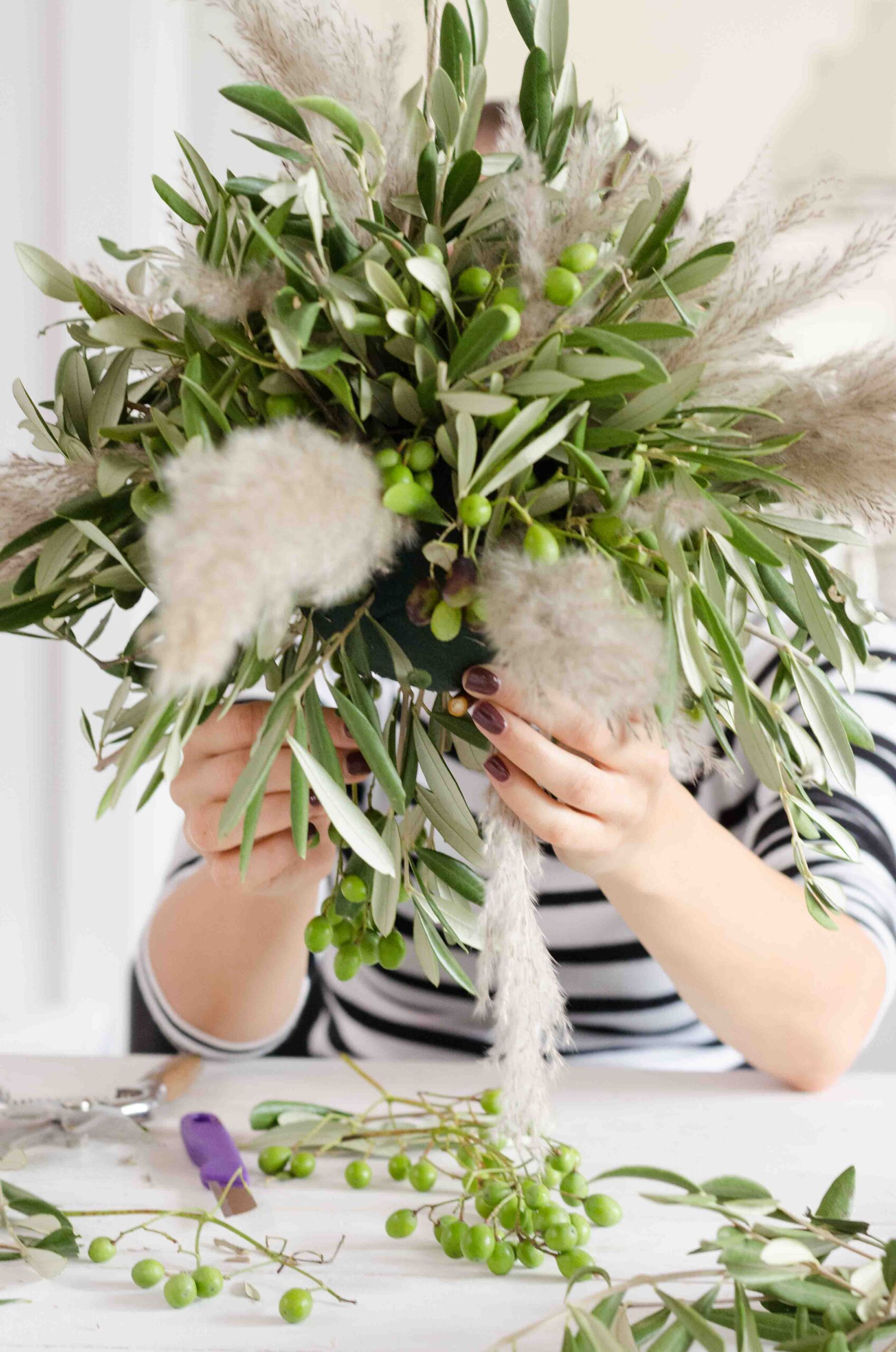 Hochzeit_Boho_Kugel_DIY_Olive_Pampasgras_Lilac de Chine