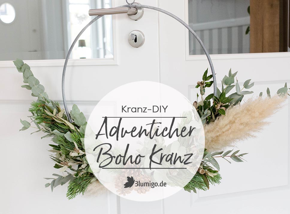 Adventlichen Boho-Kranz selbst binden – Weihnachtsdeko für die Wohnung