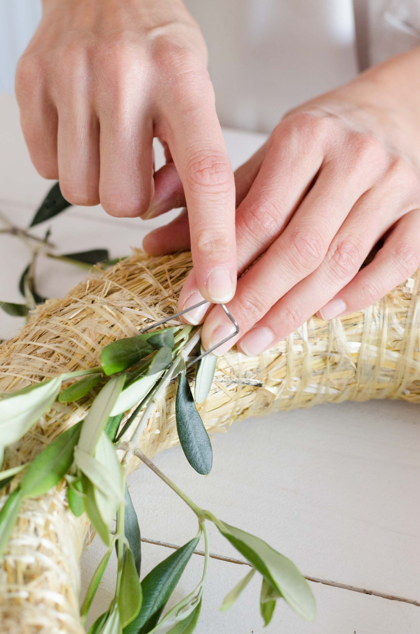 Boho Kranz_Olive_DIY_Anfang stecken