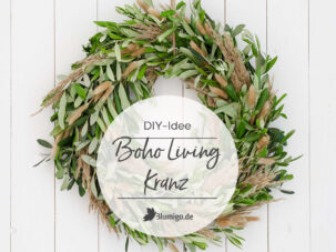Boho Living Kranz – Kranz-DIY aus Olivenzweigen und Trockenblumen