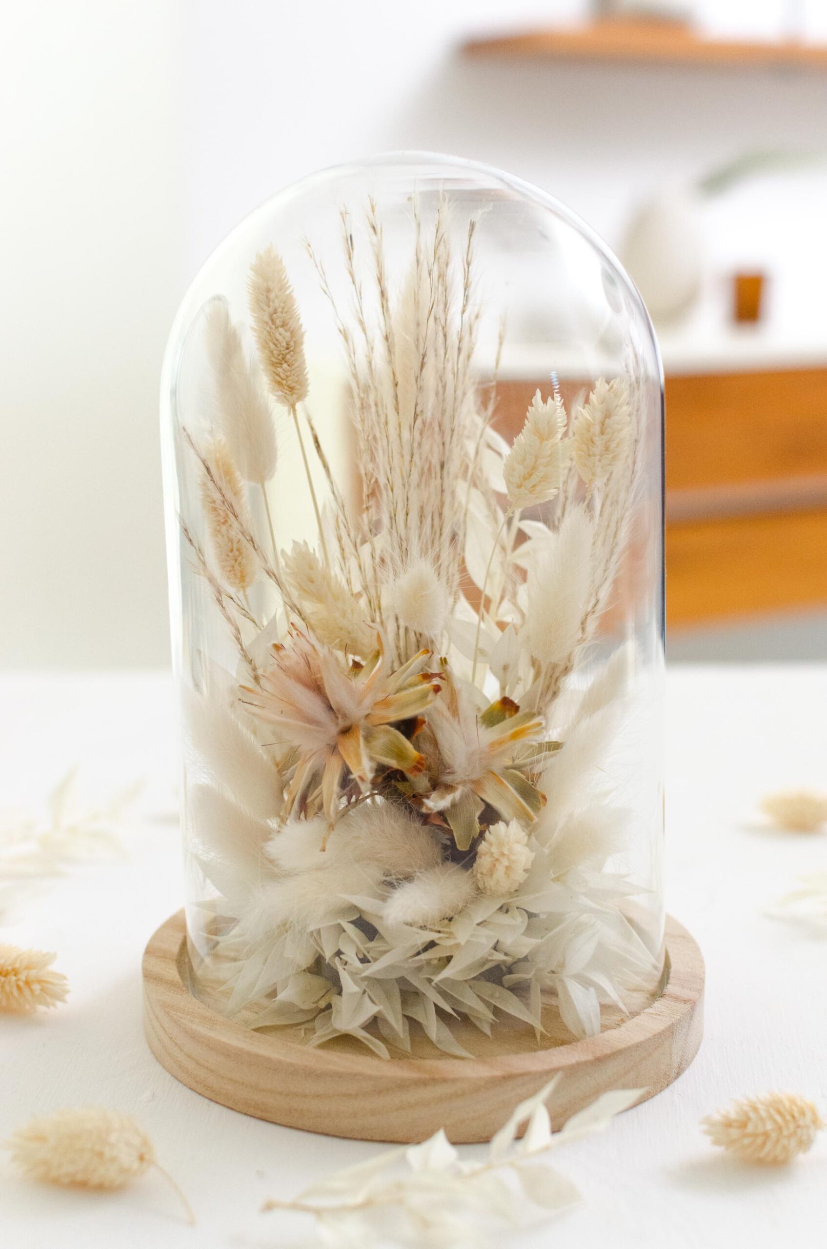 Glasglocke_Trockenblumen_Deko_DIY_kleine Glocke_HF