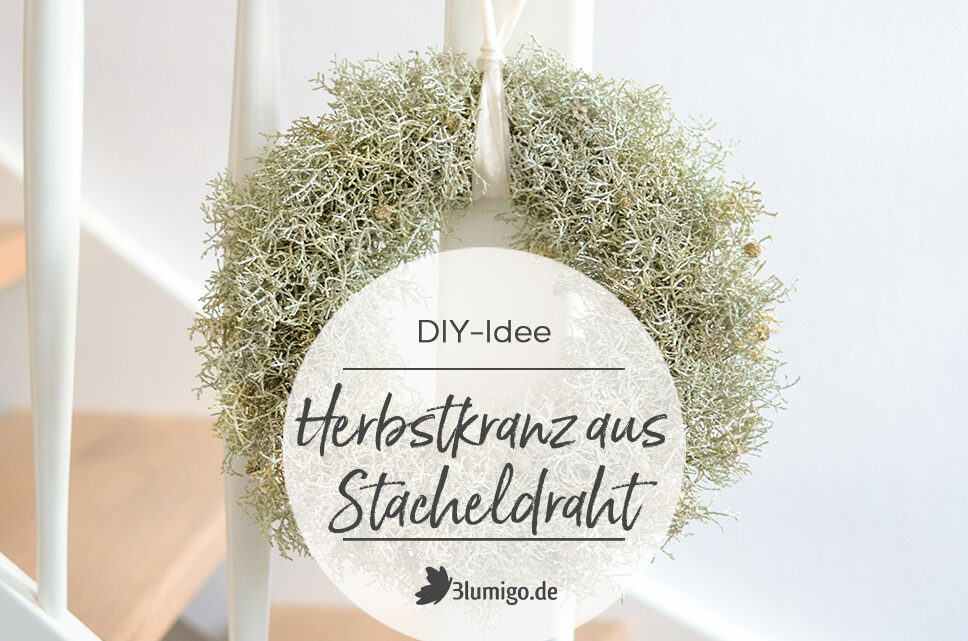 DIY-Idee Stacheldraht Herbstkranz