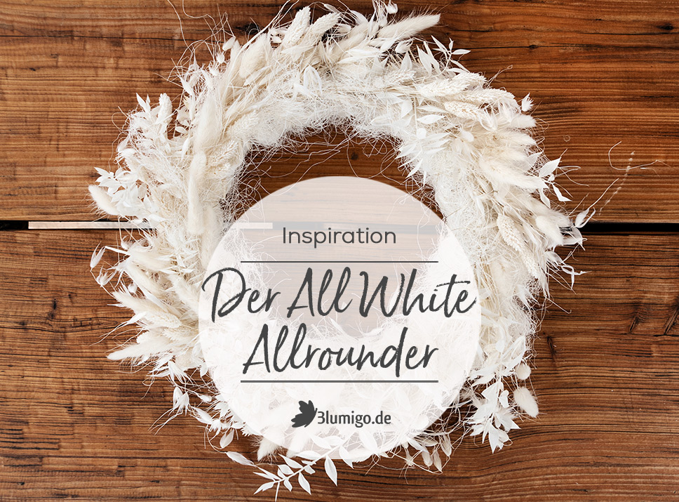 Inspirationen All White Trockenblumen Adventskranz